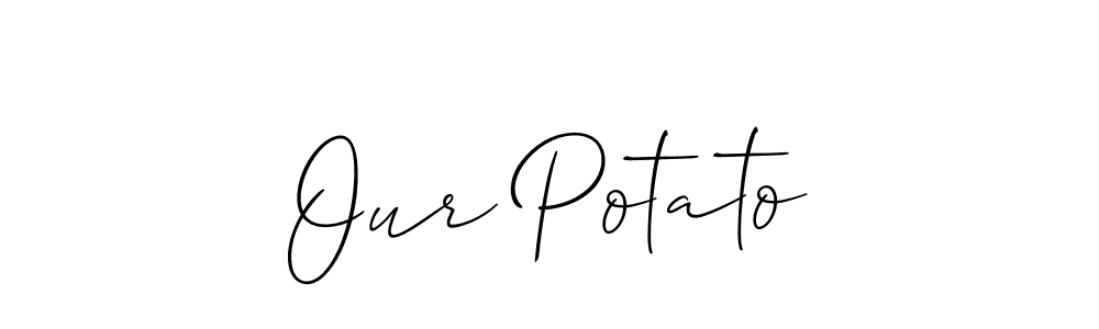 Best and Professional Signature Style for Our Potato. Allison_Script Best Signature Style Collection. Our Potato signature style 2 images and pictures png