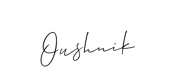 The best way (Allison_Script) to make a short signature is to pick only two or three words in your name. The name Oushnik include a total of six letters. For converting this name. Oushnik signature style 2 images and pictures png