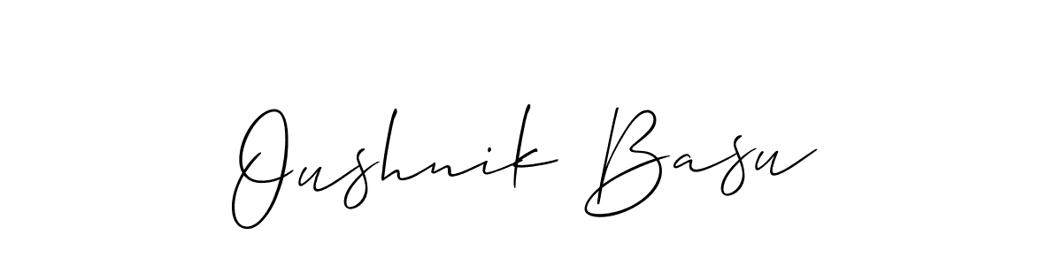 Oushnik Basu stylish signature style. Best Handwritten Sign (Allison_Script) for my name. Handwritten Signature Collection Ideas for my name Oushnik Basu. Oushnik Basu signature style 2 images and pictures png