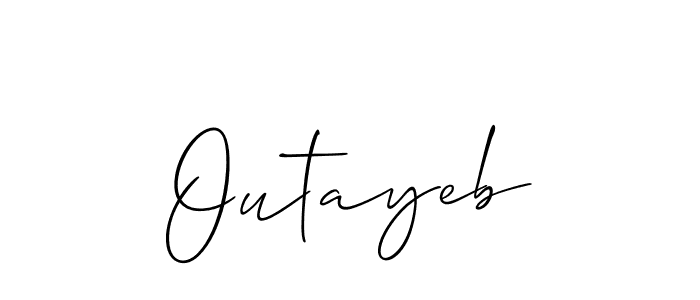 Once you've used our free online signature maker to create your best signature Allison_Script style, it's time to enjoy all of the benefits that Outayeb name signing documents. Outayeb signature style 2 images and pictures png