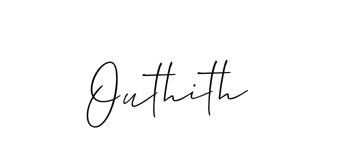 Use a signature maker to create a handwritten signature online. With this signature software, you can design (Allison_Script) your own signature for name Outhith. Outhith signature style 2 images and pictures png