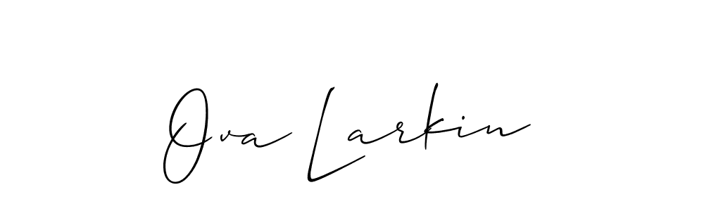 Make a short Ova Larkin signature style. Manage your documents anywhere anytime using Allison_Script. Create and add eSignatures, submit forms, share and send files easily. Ova Larkin signature style 2 images and pictures png