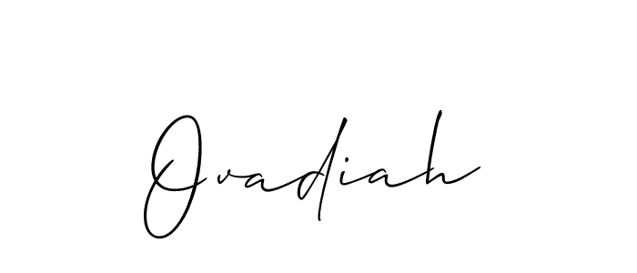 Best and Professional Signature Style for Ovadiah. Allison_Script Best Signature Style Collection. Ovadiah signature style 2 images and pictures png