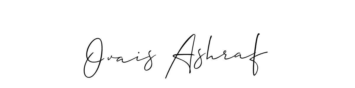 How to make Ovais Ashraf name signature. Use Allison_Script style for creating short signs online. This is the latest handwritten sign. Ovais Ashraf signature style 2 images and pictures png