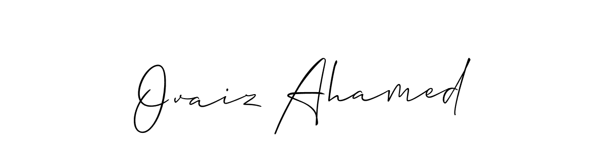 Allison_Script is a professional signature style that is perfect for those who want to add a touch of class to their signature. It is also a great choice for those who want to make their signature more unique. Get Ovaiz Ahamed name to fancy signature for free. Ovaiz Ahamed signature style 2 images and pictures png