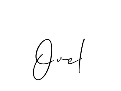 How to make Ovel signature? Allison_Script is a professional autograph style. Create handwritten signature for Ovel name. Ovel signature style 2 images and pictures png