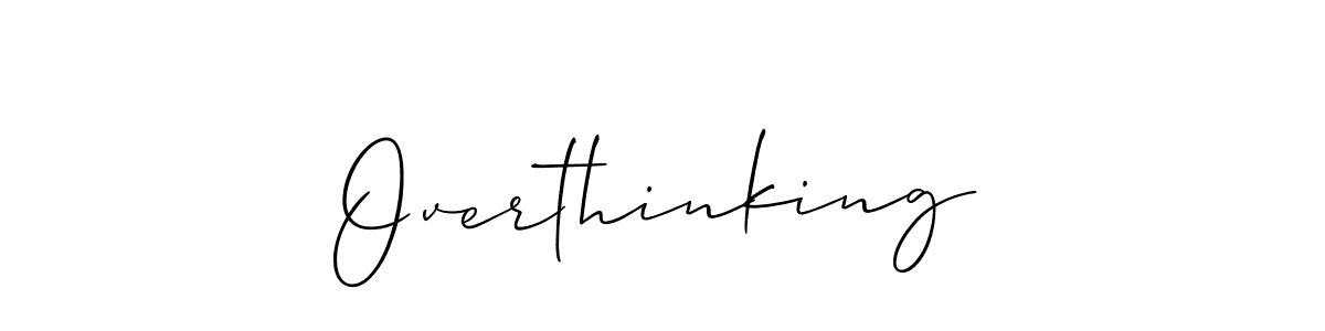 if you are searching for the best signature style for your name Overthinking. so please give up your signature search. here we have designed multiple signature styles  using Allison_Script. Overthinking signature style 2 images and pictures png