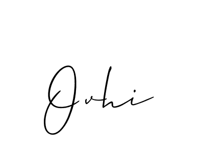 Use a signature maker to create a handwritten signature online. With this signature software, you can design (Allison_Script) your own signature for name Ovhi. Ovhi signature style 2 images and pictures png