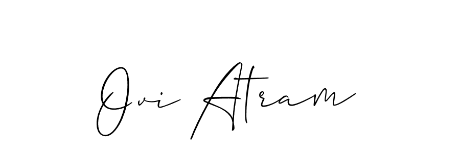 It looks lik you need a new signature style for name Ovi Atram. Design unique handwritten (Allison_Script) signature with our free signature maker in just a few clicks. Ovi Atram signature style 2 images and pictures png