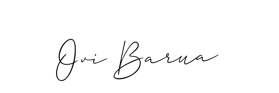 How to make Ovi Barua name signature. Use Allison_Script style for creating short signs online. This is the latest handwritten sign. Ovi Barua signature style 2 images and pictures png