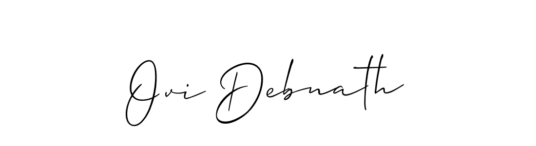 How to make Ovi Debnath name signature. Use Allison_Script style for creating short signs online. This is the latest handwritten sign. Ovi Debnath signature style 2 images and pictures png