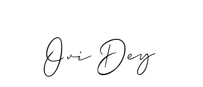 Use a signature maker to create a handwritten signature online. With this signature software, you can design (Allison_Script) your own signature for name Ovi Dey. Ovi Dey signature style 2 images and pictures png