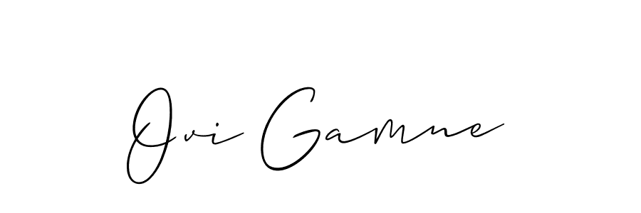 Also we have Ovi Gamne name is the best signature style. Create professional handwritten signature collection using Allison_Script autograph style. Ovi Gamne signature style 2 images and pictures png