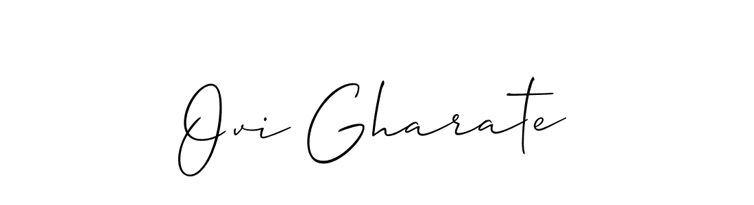 How to make Ovi Gharate name signature. Use Allison_Script style for creating short signs online. This is the latest handwritten sign. Ovi Gharate signature style 2 images and pictures png