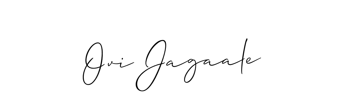 How to make Ovi Jagaale name signature. Use Allison_Script style for creating short signs online. This is the latest handwritten sign. Ovi Jagaale signature style 2 images and pictures png