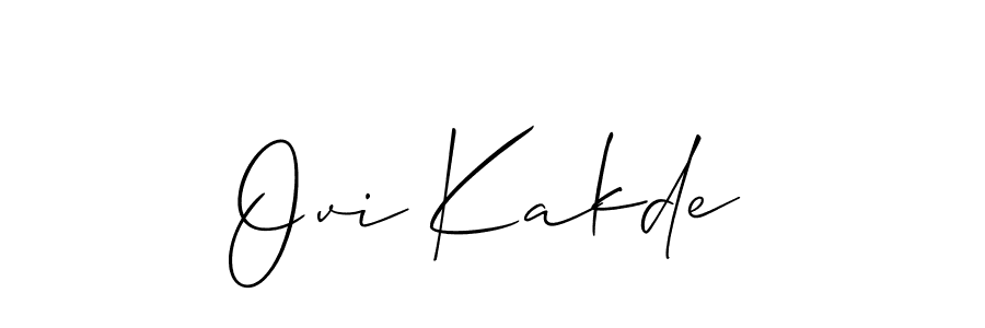 How to make Ovi Kakde name signature. Use Allison_Script style for creating short signs online. This is the latest handwritten sign. Ovi Kakde signature style 2 images and pictures png