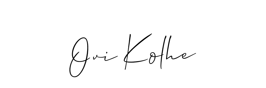 if you are searching for the best signature style for your name Ovi Kolhe. so please give up your signature search. here we have designed multiple signature styles  using Allison_Script. Ovi Kolhe signature style 2 images and pictures png