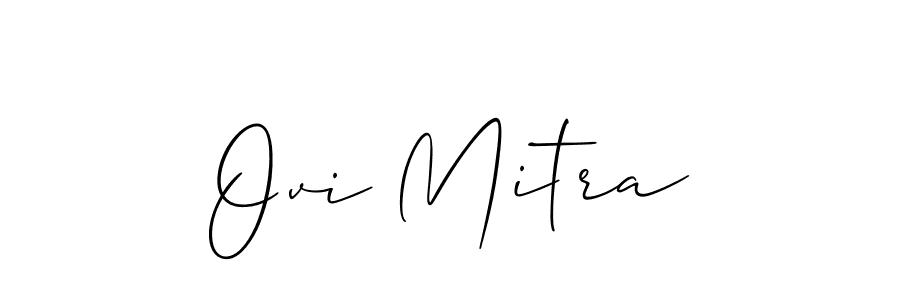 Make a beautiful signature design for name Ovi Mitra. With this signature (Allison_Script) style, you can create a handwritten signature for free. Ovi Mitra signature style 2 images and pictures png