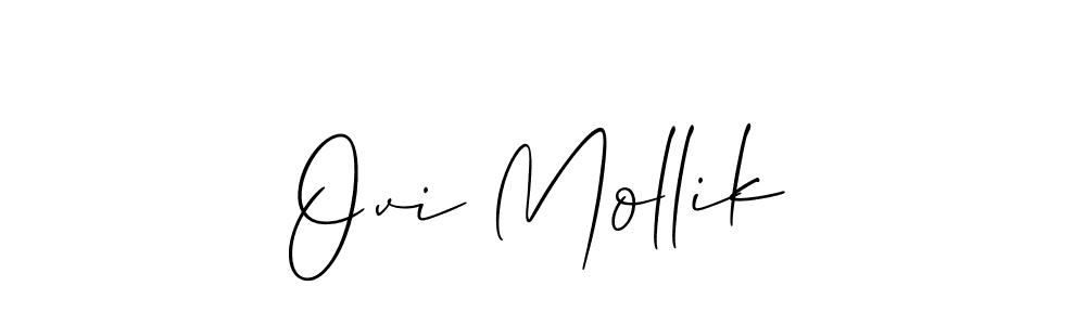 Use a signature maker to create a handwritten signature online. With this signature software, you can design (Allison_Script) your own signature for name Ovi Mollik. Ovi Mollik signature style 2 images and pictures png