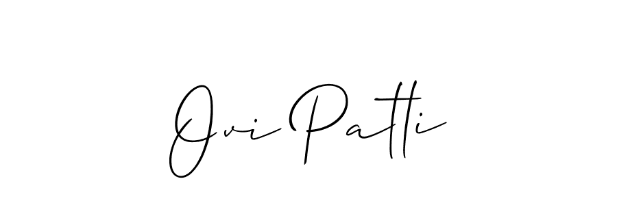 How to make Ovi Patli name signature. Use Allison_Script style for creating short signs online. This is the latest handwritten sign. Ovi Patli signature style 2 images and pictures png