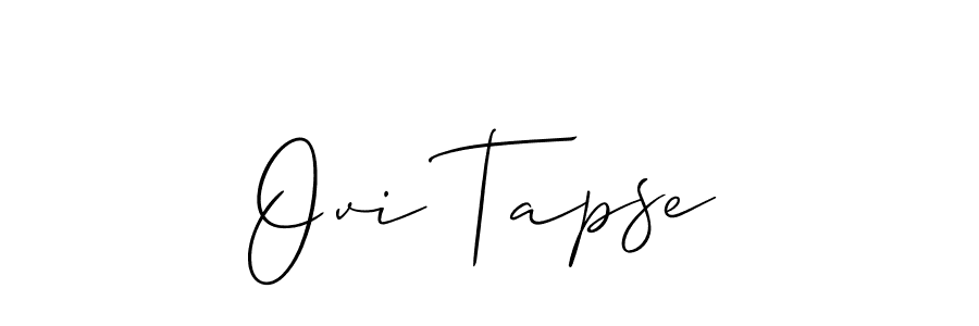 The best way (Allison_Script) to make a short signature is to pick only two or three words in your name. The name Ovi Tapse include a total of six letters. For converting this name. Ovi Tapse signature style 2 images and pictures png