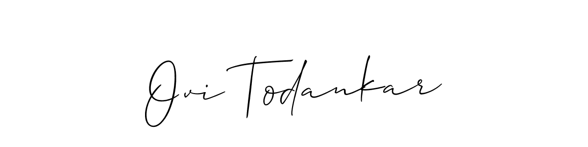 Also You can easily find your signature by using the search form. We will create Ovi Todankar name handwritten signature images for you free of cost using Allison_Script sign style. Ovi Todankar signature style 2 images and pictures png