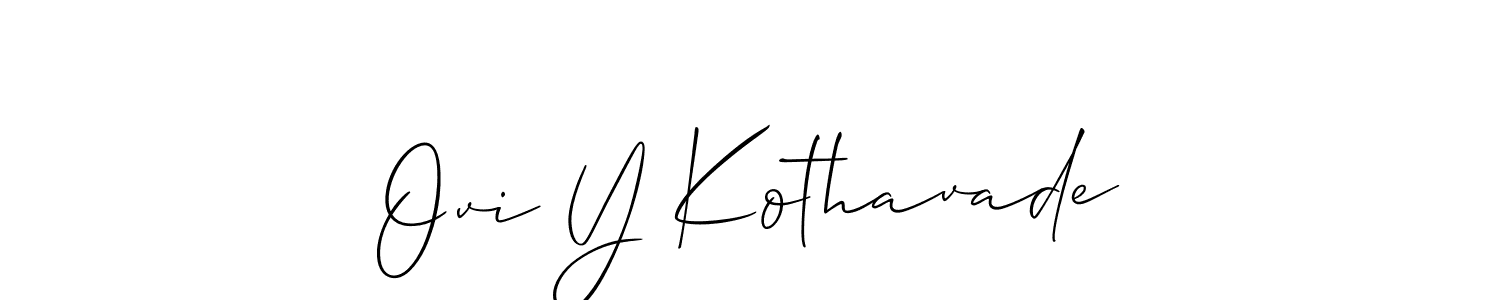 Ovi Y Kothavade stylish signature style. Best Handwritten Sign (Allison_Script) for my name. Handwritten Signature Collection Ideas for my name Ovi Y Kothavade. Ovi Y Kothavade signature style 2 images and pictures png
