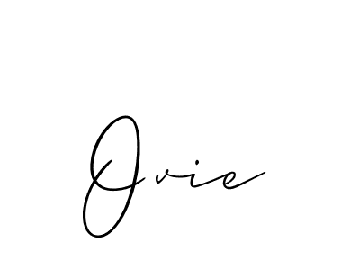 Use a signature maker to create a handwritten signature online. With this signature software, you can design (Allison_Script) your own signature for name Ovie. Ovie signature style 2 images and pictures png