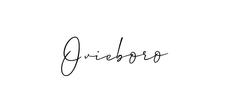 Make a beautiful signature design for name Ovieboro. With this signature (Allison_Script) style, you can create a handwritten signature for free. Ovieboro signature style 2 images and pictures png