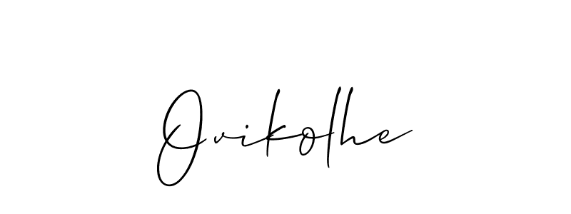 Allison_Script is a professional signature style that is perfect for those who want to add a touch of class to their signature. It is also a great choice for those who want to make their signature more unique. Get Ovikolhe name to fancy signature for free. Ovikolhe signature style 2 images and pictures png