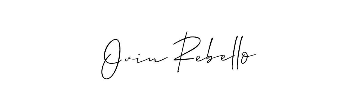 How to Draw Ovin Rebello signature style? Allison_Script is a latest design signature styles for name Ovin Rebello. Ovin Rebello signature style 2 images and pictures png