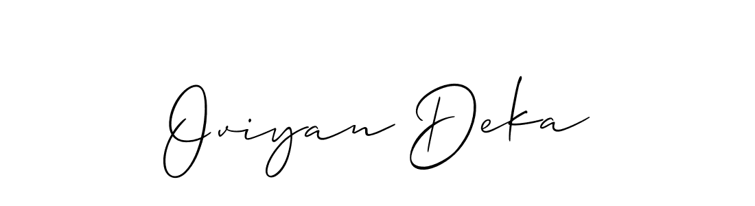You should practise on your own different ways (Allison_Script) to write your name (Oviyan Deka) in signature. don't let someone else do it for you. Oviyan Deka signature style 2 images and pictures png
