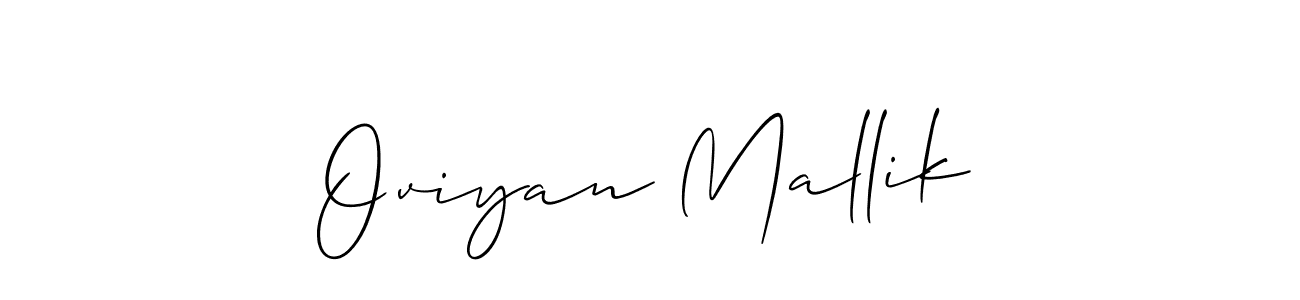 How to make Oviyan Mallik name signature. Use Allison_Script style for creating short signs online. This is the latest handwritten sign. Oviyan Mallik signature style 2 images and pictures png