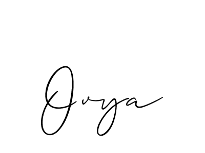How to make Ovya name signature. Use Allison_Script style for creating short signs online. This is the latest handwritten sign. Ovya signature style 2 images and pictures png