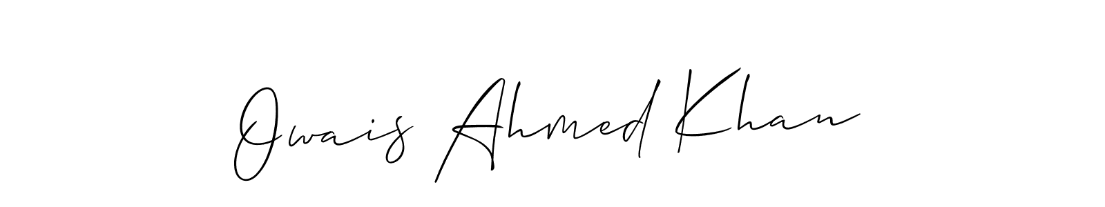 You should practise on your own different ways (Allison_Script) to write your name (Owais Ahmed Khan) in signature. don't let someone else do it for you. Owais Ahmed Khan signature style 2 images and pictures png