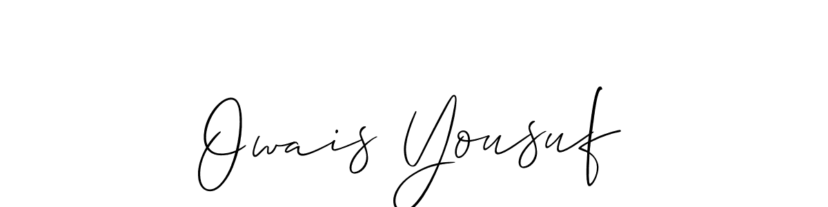 Make a short Owais Yousuf signature style. Manage your documents anywhere anytime using Allison_Script. Create and add eSignatures, submit forms, share and send files easily. Owais Yousuf signature style 2 images and pictures png