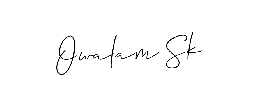 How to make Owalam Sk name signature. Use Allison_Script style for creating short signs online. This is the latest handwritten sign. Owalam Sk signature style 2 images and pictures png