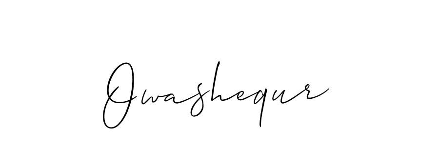 The best way (Allison_Script) to make a short signature is to pick only two or three words in your name. The name Owashequr include a total of six letters. For converting this name. Owashequr signature style 2 images and pictures png
