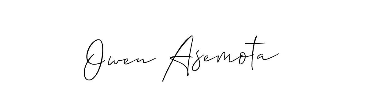 if you are searching for the best signature style for your name Owen Asemota. so please give up your signature search. here we have designed multiple signature styles  using Allison_Script. Owen Asemota signature style 2 images and pictures png