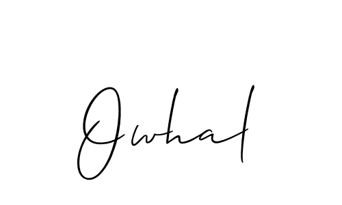 Make a beautiful signature design for name Owhal. With this signature (Allison_Script) style, you can create a handwritten signature for free. Owhal signature style 2 images and pictures png