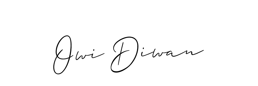 Design your own signature with our free online signature maker. With this signature software, you can create a handwritten (Allison_Script) signature for name Owi Diwan. Owi Diwan signature style 2 images and pictures png