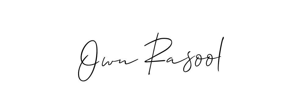 How to make Own Rasool signature? Allison_Script is a professional autograph style. Create handwritten signature for Own Rasool name. Own Rasool signature style 2 images and pictures png