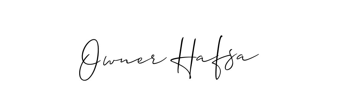 Allison_Script is a professional signature style that is perfect for those who want to add a touch of class to their signature. It is also a great choice for those who want to make their signature more unique. Get Owner Hafsa name to fancy signature for free. Owner Hafsa signature style 2 images and pictures png