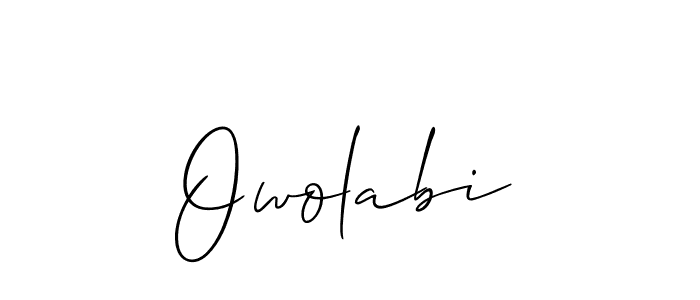 Also we have Owolabi name is the best signature style. Create professional handwritten signature collection using Allison_Script autograph style. Owolabi signature style 2 images and pictures png