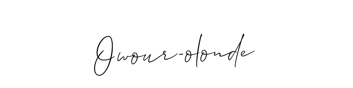 How to Draw Owour-olonde signature style? Allison_Script is a latest design signature styles for name Owour-olonde. Owour-olonde signature style 2 images and pictures png