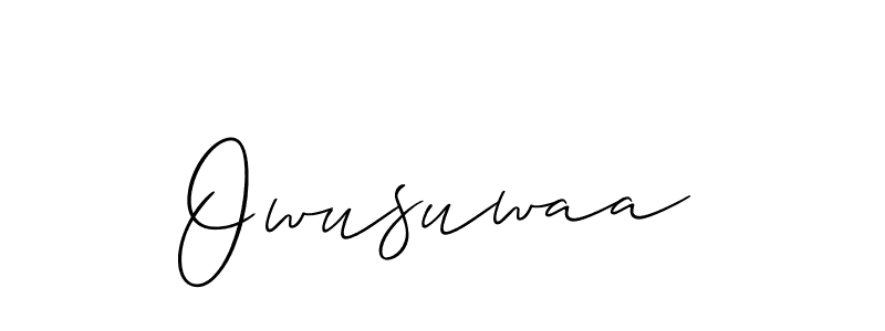 Allison_Script is a professional signature style that is perfect for those who want to add a touch of class to their signature. It is also a great choice for those who want to make their signature more unique. Get Owusuwaa name to fancy signature for free. Owusuwaa signature style 2 images and pictures png