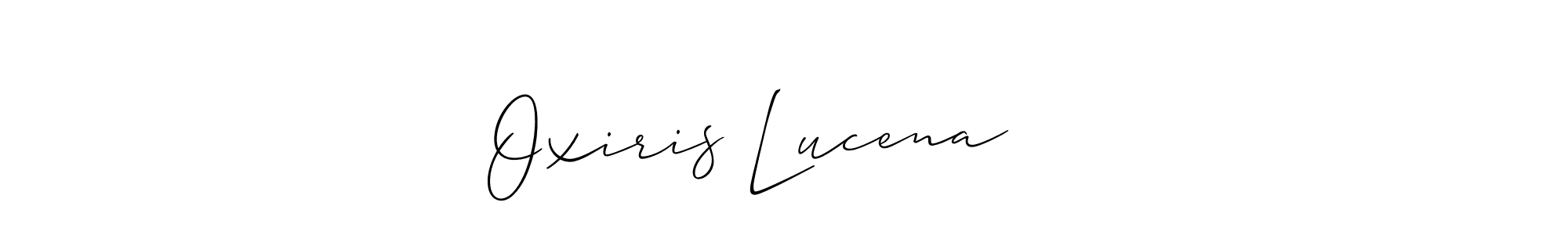 Allison_Script is a professional signature style that is perfect for those who want to add a touch of class to their signature. It is also a great choice for those who want to make their signature more unique. Get Oxiris Lucena ❤️ name to fancy signature for free. Oxiris Lucena ❤️ signature style 2 images and pictures png