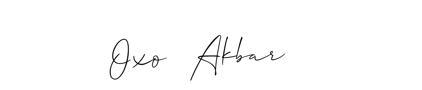 How to make Oxo   Akbar    name signature. Use Allison_Script style for creating short signs online. This is the latest handwritten sign. Oxo   Akbar    signature style 2 images and pictures png