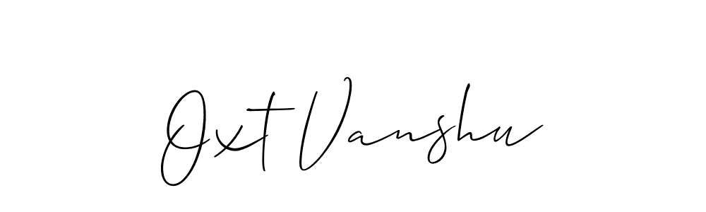 The best way (Allison_Script) to make a short signature is to pick only two or three words in your name. The name Oxt Vanshu include a total of six letters. For converting this name. Oxt Vanshu signature style 2 images and pictures png