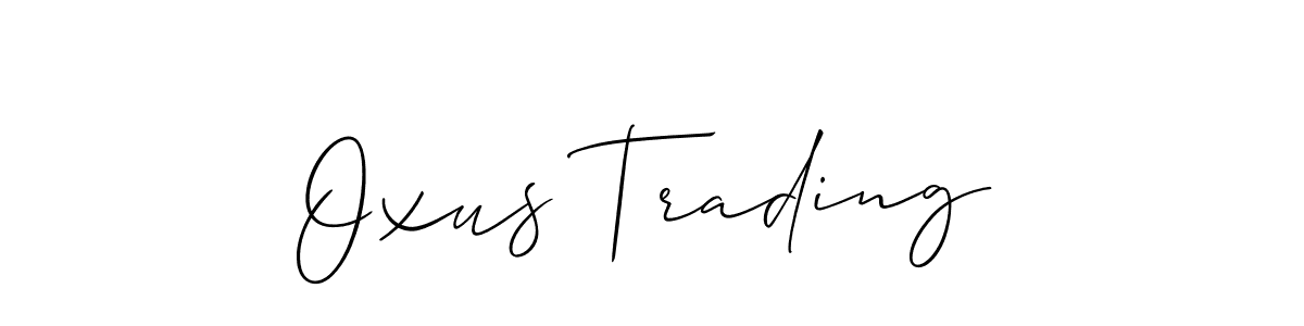 It looks lik you need a new signature style for name Oxus Trading. Design unique handwritten (Allison_Script) signature with our free signature maker in just a few clicks. Oxus Trading signature style 2 images and pictures png